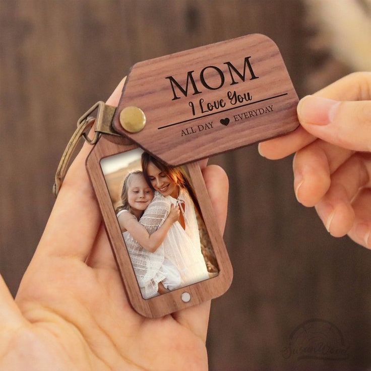 Custom Wood Picture Keychains - Engraved Photo Gifts