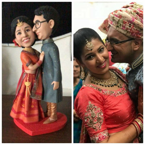 Personalized Couple Miniatures - Traditional Indian Wedding Figurines
