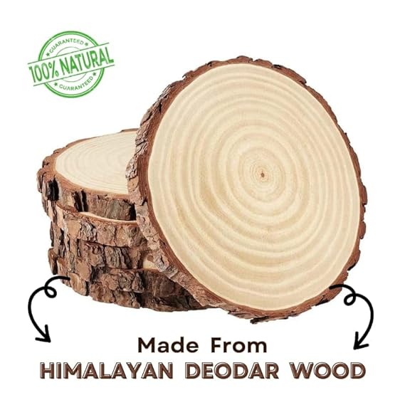 Personalized Engraved Natural Wooden Slice Photo Frame.